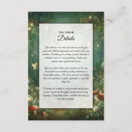 Emerald Green Enchanted Forest Wedding Begleitkarte