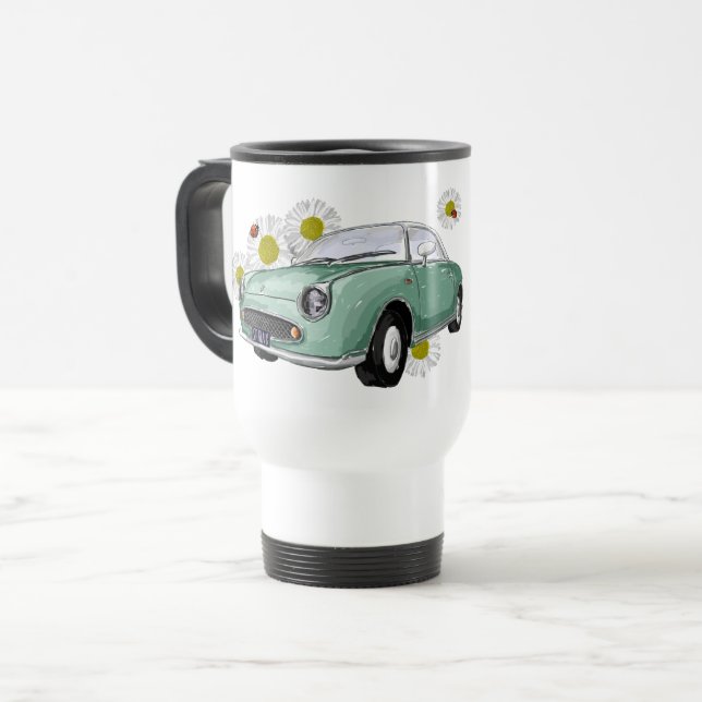 Emerald Green Figaro mug - reisbeker Reisebecher (Vorderseite Links)