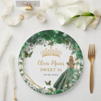 Emerald Green Floral Blonde Princess 16 . Geburtst