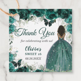 Emerald Green Floral Butterfells Brown Princess Geschenkanhänger