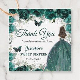 Emerald Green Floral Butterfells Prinzessin Birthd Geschenkanhänger