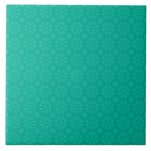 Emerald Green Floral Pattern Fliese