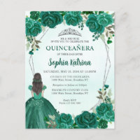 Emerald Green Floral Princess Tiara Quinceañera