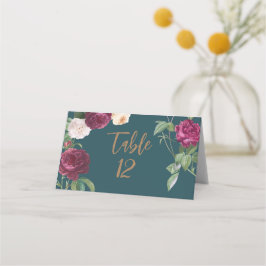 Emerald Green Floral Wedding Platzkarte