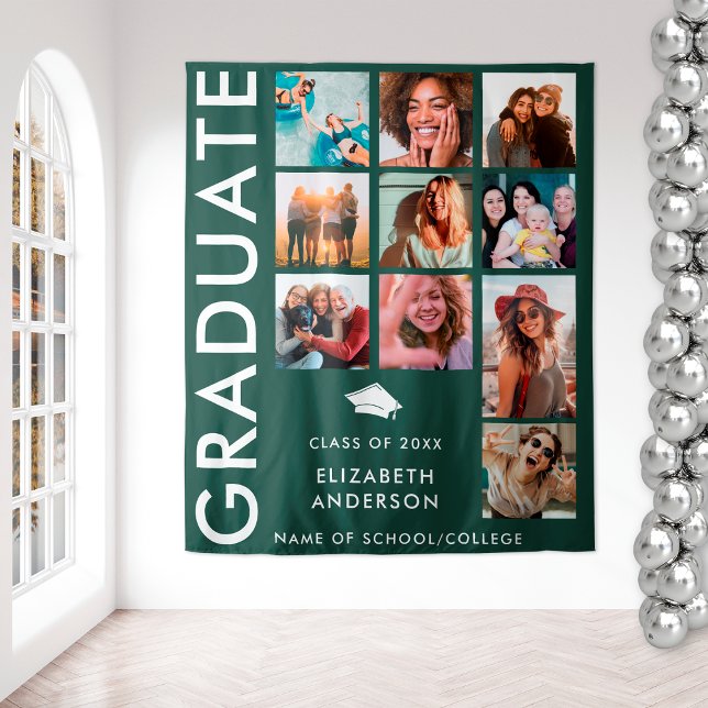 Emerald Green Foto Background for Graduation Party Wandteppich (Von Creator hochgeladen)