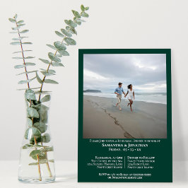 Emerald Green Foto Hochzeit Probe Dinner Einladung