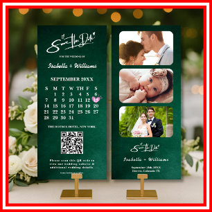 Emerald Green FOTO QR-Code-Kalender Save the Date