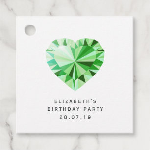 Emerald Green Gemstone Damask Geschenkanhänger