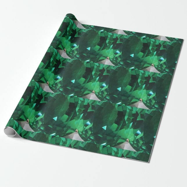 Emerald Green Gemstone Wrapping Paper Geschenkpapier (Ungerollt)
