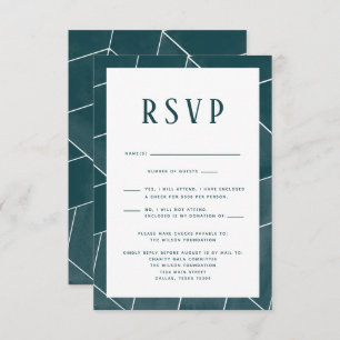 Emerald Green Geometric Gala RSVP Card