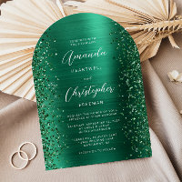Emerald Green Glam Brushed Metal Arch Wedding