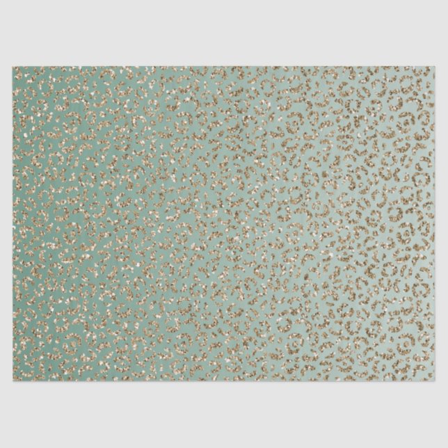 Emerald Green Glam Glitzer Leopard Print      Seidenpapier (Vorderseite)