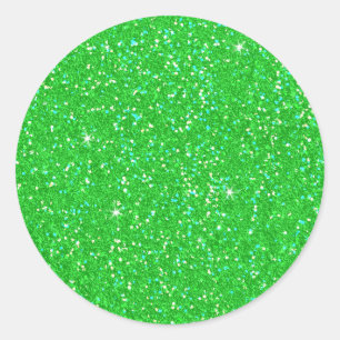 Emerald Green Glitter Effect Sparkle Runder Aufkleber