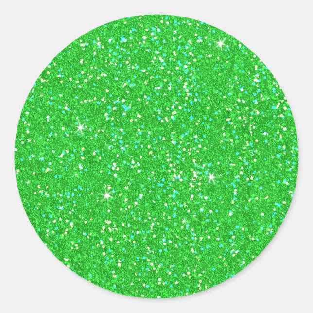 Emerald Green Glitter Effect Sparkle Runder Aufkleber (Vorderseite)