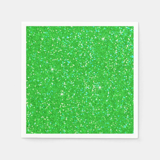 Emerald Green Glitter Effect Sparkle Serviette (Vorderseite)