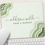 Emerald Green Glitzer Agate Geode Luxe Chic Mousepad<br><div class="desc">Emerald Green Glitzer Agate Geode Luxe Chic Mouse Pad. Perfekt für Make-ups,  Haarstylisten,  Kosmetologen und mehr!</div>