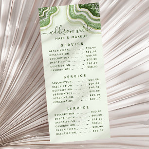 Emerald Green Glitzer Agate Geode Luxe Chic Werbekarte