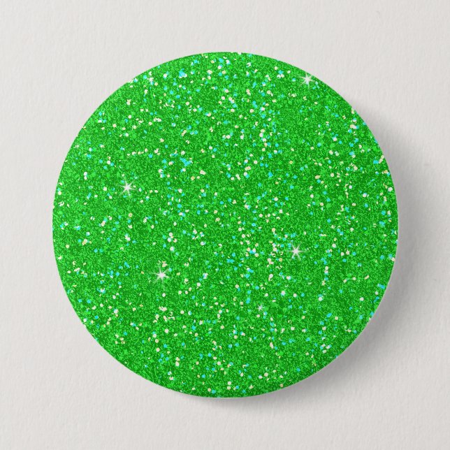 Emerald Green Glitzer Effect Button (Vorderseite)