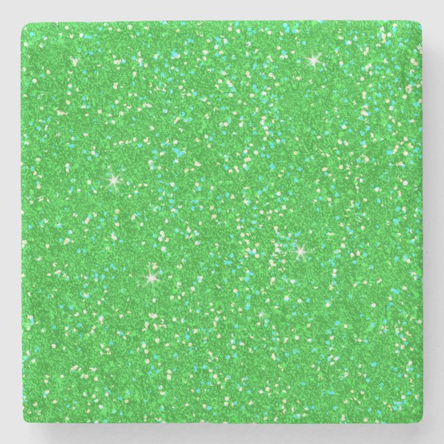 Emerald Green Glitzer Effect Steinuntersetzer (Vorderseite)