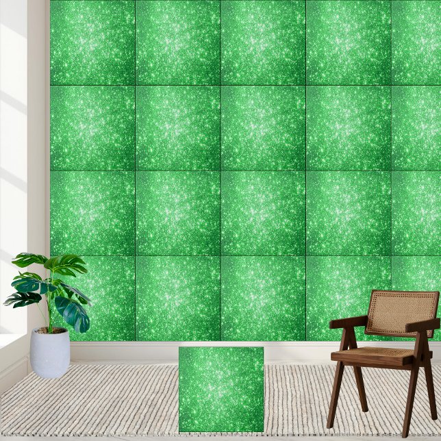 Emerald Green Glitzer Sparkle Keramik Tile Fliese (Emerald Green Glitter Sparkle Ceramic Tile)