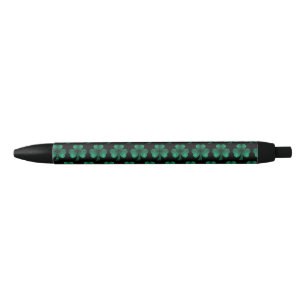Emerald Green Glitzern Kleeblatt schwarz Kugelschreiber
