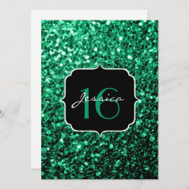 Emerald Green Glitzern Sweet 16 Einladung