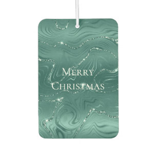 Emerald Green Glitzy Marble Weihnachten Autolufterfrischer
