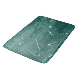 Emerald Green Glitzy Marble Weihnachten Badematte