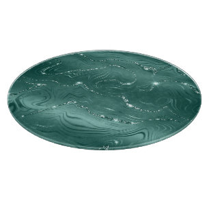 Emerald Green Glitzy Marble Weihnachten Schneidebrett