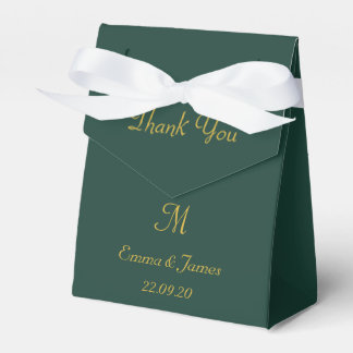 Emerald Green & God Monogram Wedding Thank You  Geschenkschachtel