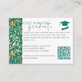 Emerald Green & Gold Abschluss Geschenkkarte Begleitkarte