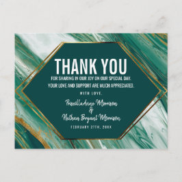 Emerald Green Gold Abstrakt Agate Marble Vielen Da Postkarte