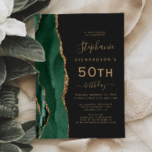 Emerald Green Gold Agate Dark 50. Geburtstagsparty