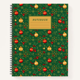 Emerald Green & Gold Christmas Hardcover Journal Notizbuch