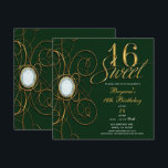 Emerald Green & Gold Diamond Sweet 16 Geburtstag Einladung<br><div class="desc">Emerald Green & Gold Diamond Sweet 16 Geburtstag Einladung</div>