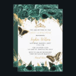 Emerald Green Gold Floral Butterfly SWEET 16 Einladung<br><div class="desc">Elegant Emerald Green Gold Floral Butterflies SWEET 16 Einladung</div>