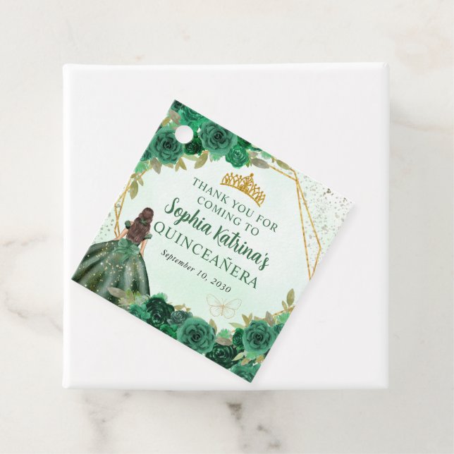 Emerald Green Gold Floral Prinzessin Tiara Vielen  Geschenkanhänger (Beispiel)