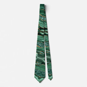 Emerald Green Gold Glitzer Funkelnd Neck Tie Krawatte