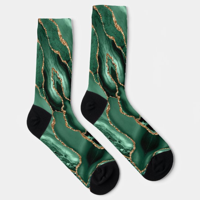 Emerald Green Gold Glitzer Socks Socken (Rechts)
