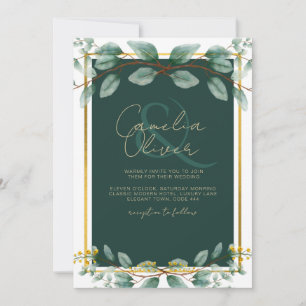 Emerald Green Gold Hochzeitseinladungen Digital Einladung