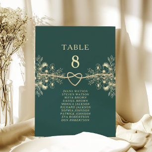 Emerald Green Gold Hochzeitstabelle