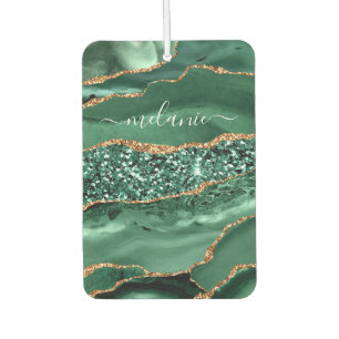 Emerald Green Gold Individuelle Name Air Freshener Autolufterfrischer