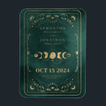 Emerald Green Gold Tarot Celestial Save the Date Magnet<br><div class="desc">Emerald Green Gold Tarot Celestial Save the Date Magnet</div>