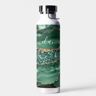Emerald Green Gold Water Flasche Individuelle Name