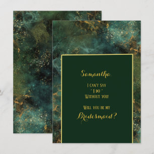 Emerald Green & Gold werden Sie meine Bridesmaid s Einladung