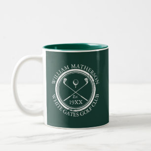 Emerald Green Golf Club Name Personalisiert Zweifarbige Tasse