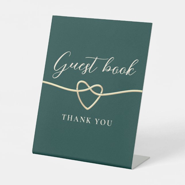 Emerald Green Guest Book Sign Sockelschild (Vorderseite)