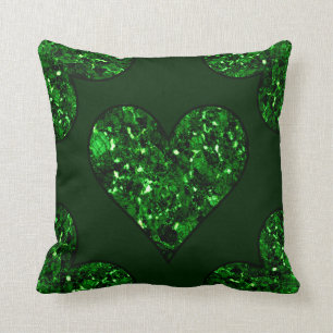 Emerald Green Heart Kissen