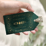 Emerald Green & Imitate Gold Tarot Celestial Weddi Geschenkanhänger<br><div class="desc">Emerald Green & Imitate Gold Tarot Celestial Wedding Gift Tags</div>
