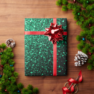 Emerald Green Imitats Glitzer Glitzern Geschenkpapier